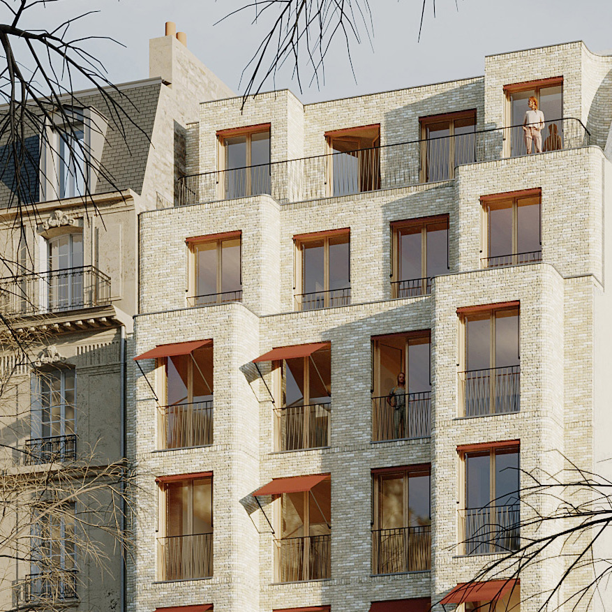 Immeuble de logements en brique de réemploi Neufville-Gayet Neufville Gayet architecture paris 