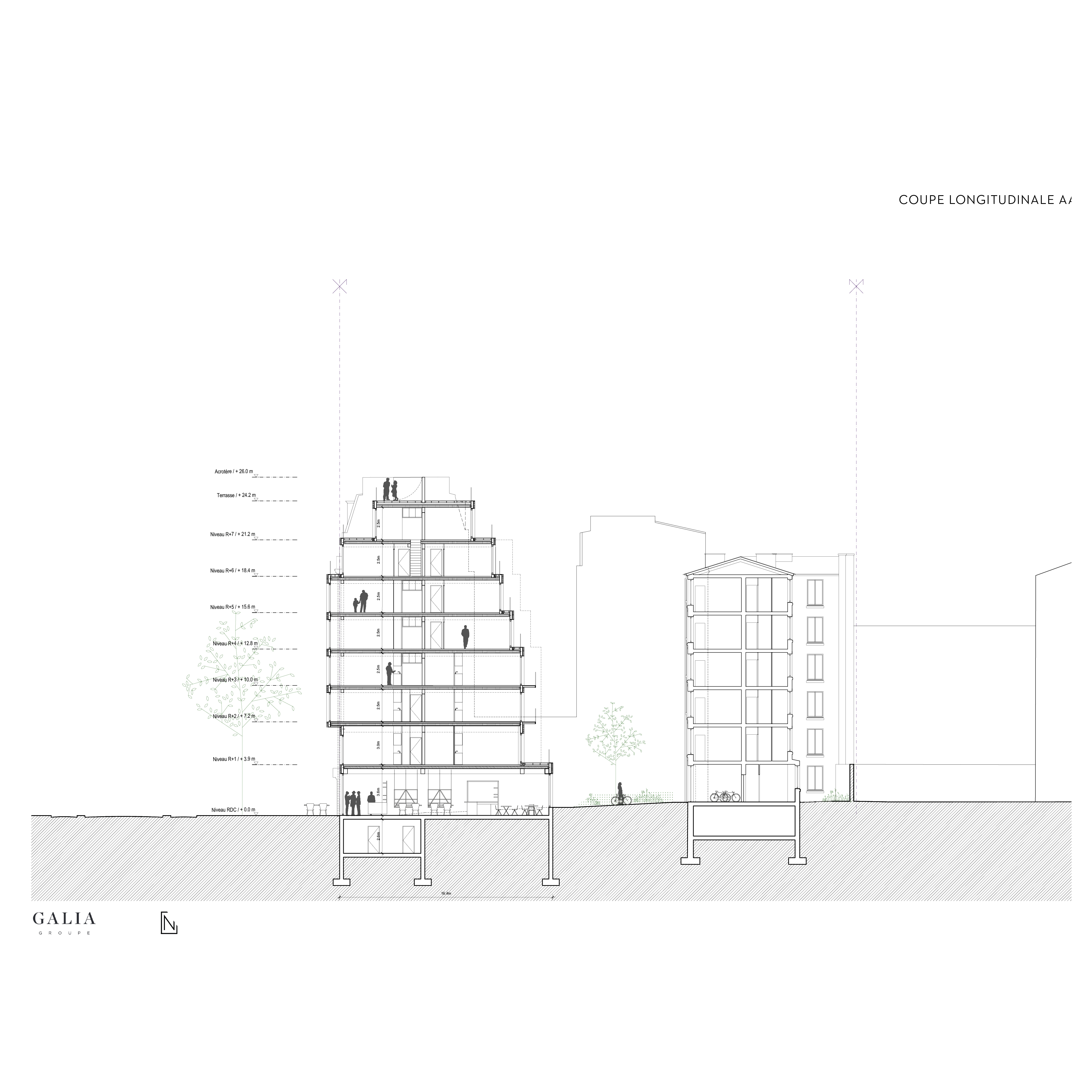 Immeuble de logements en brique de réemploi Neufville-Gayet Neufville Gayet architecture paris 
